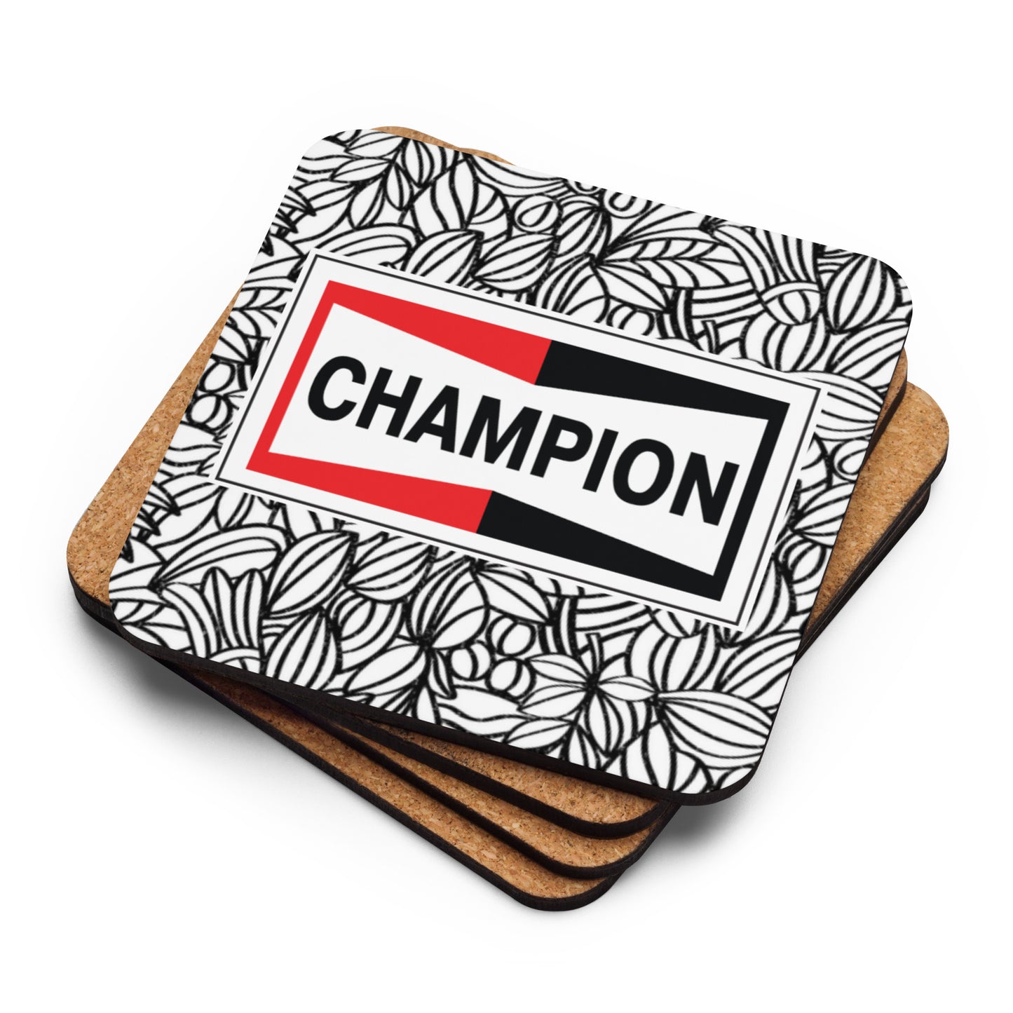 Champion Bowtie Cork-Back Coaster