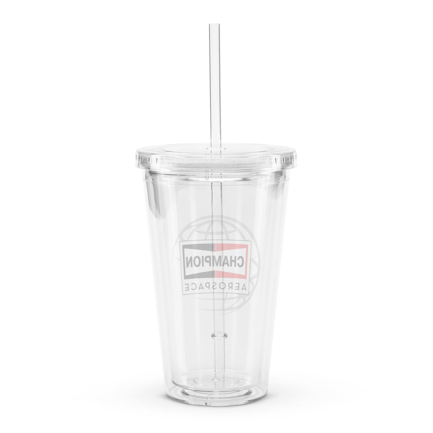 Champion Aerospace Vertical Logo Clear Plastic Tumbler