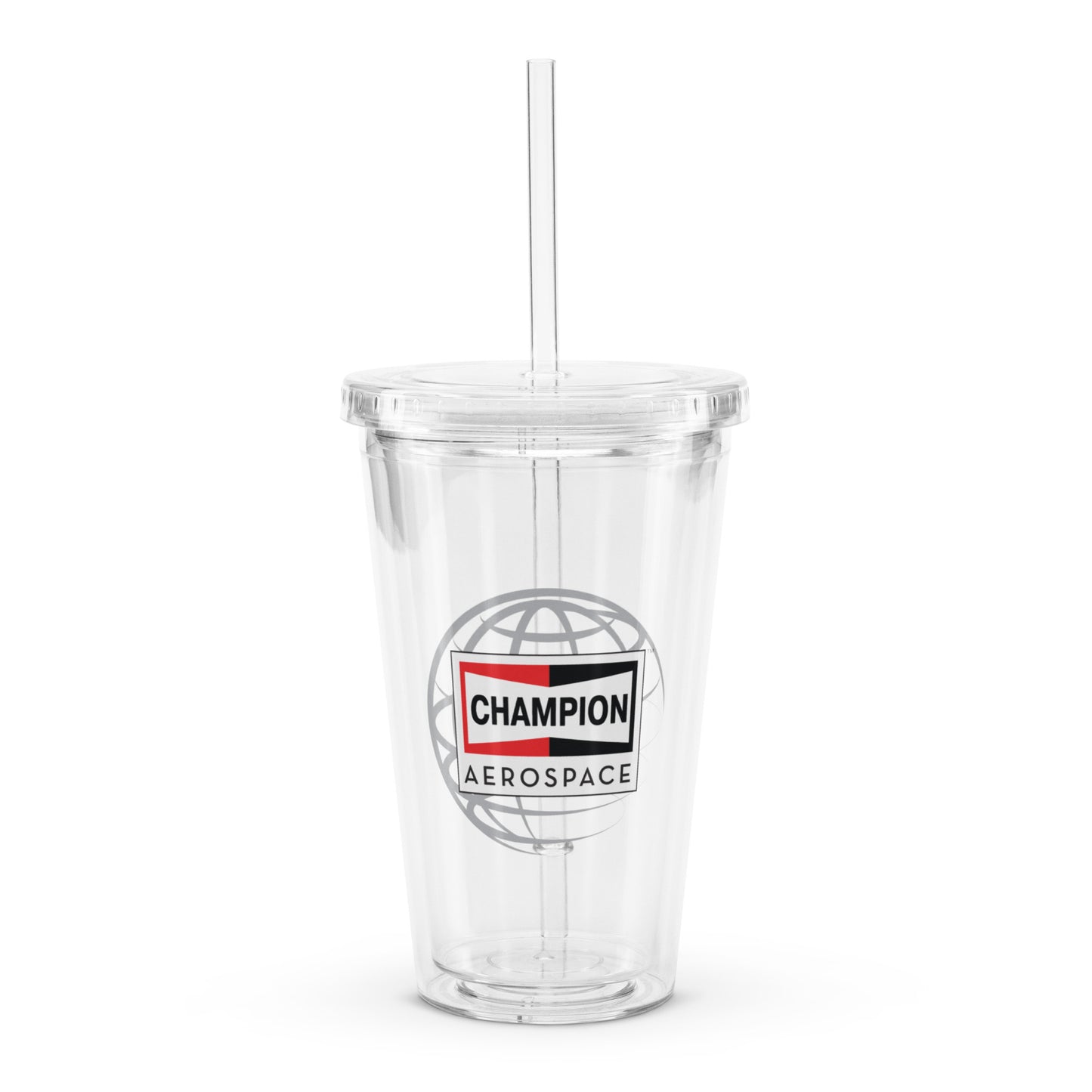Champion Aerospace Vertical Logo Clear Plastic Tumbler