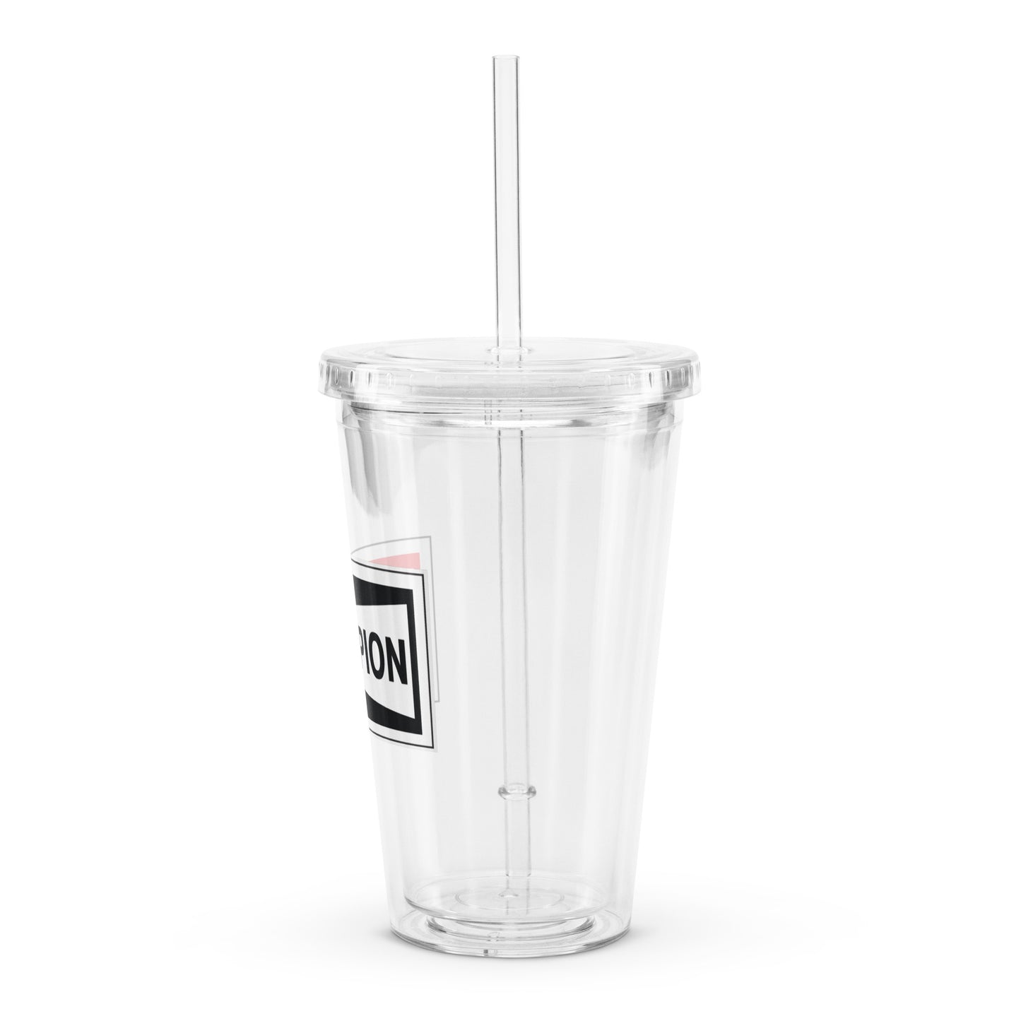 Champion Bowtie Clear Plastic Tumbler