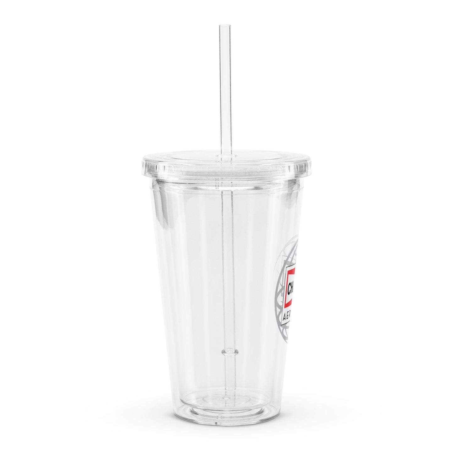Champion Aerospace Vertical Logo Clear Plastic Tumbler