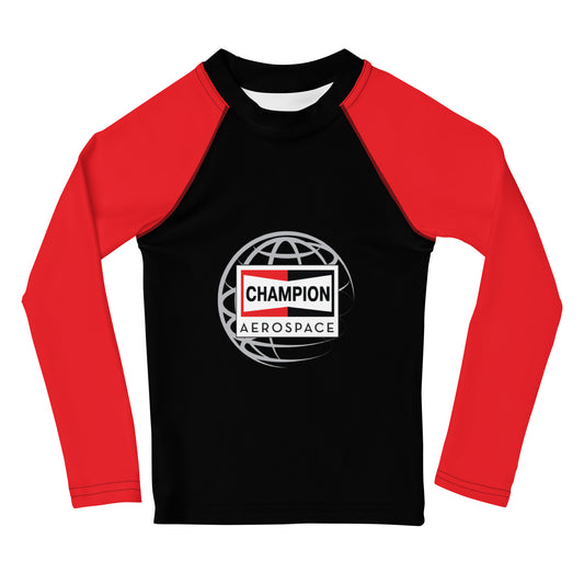 Champion Aerospace Vertical Logo Kids Rash Guard