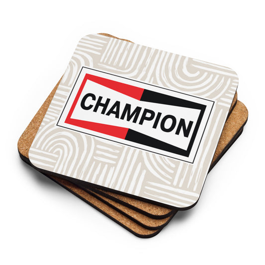 Champion Bowtie Cork-Back Coaster