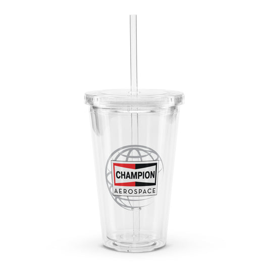 Champion Aerospace Vertical Logo Clear Plastic Tumbler