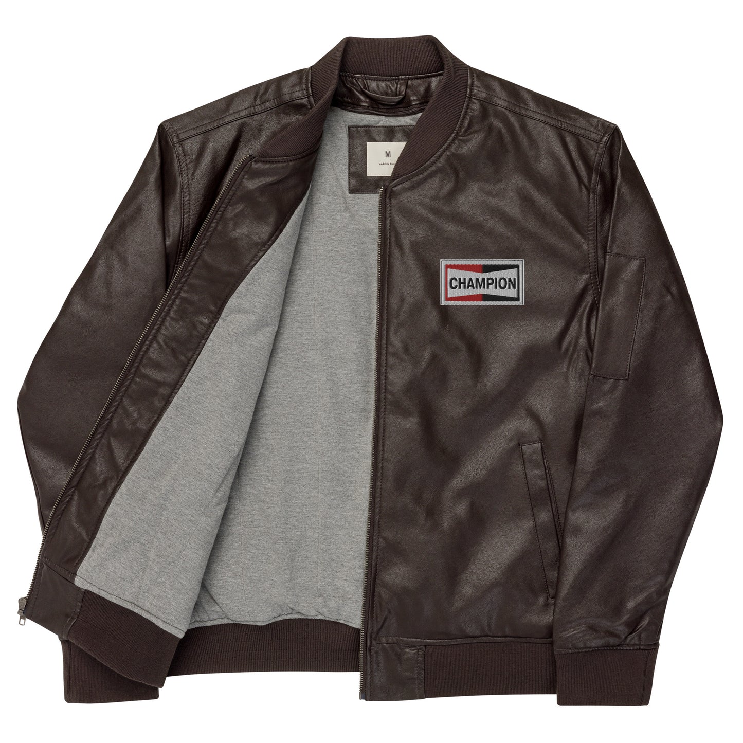 Champion Bowtie Leather Bomber Jacket