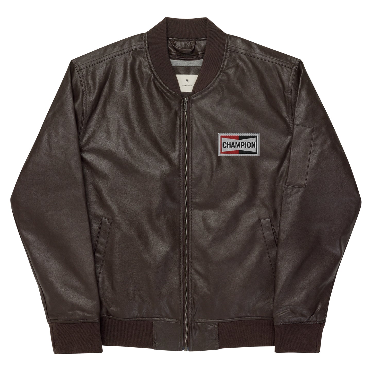 Champion Bowtie Leather Bomber Jacket
