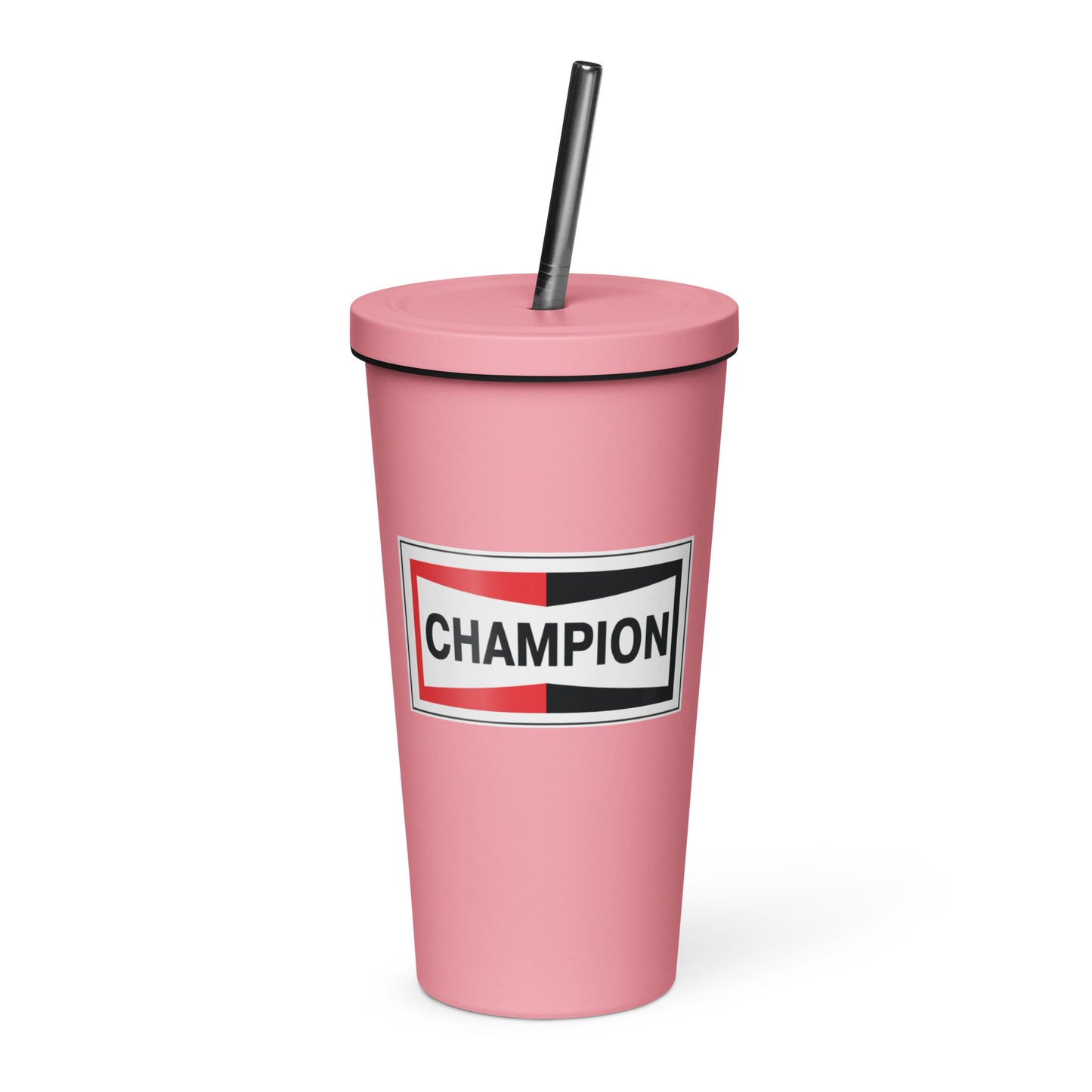 Champion Bowtie Insulated Tumbler with a Straw