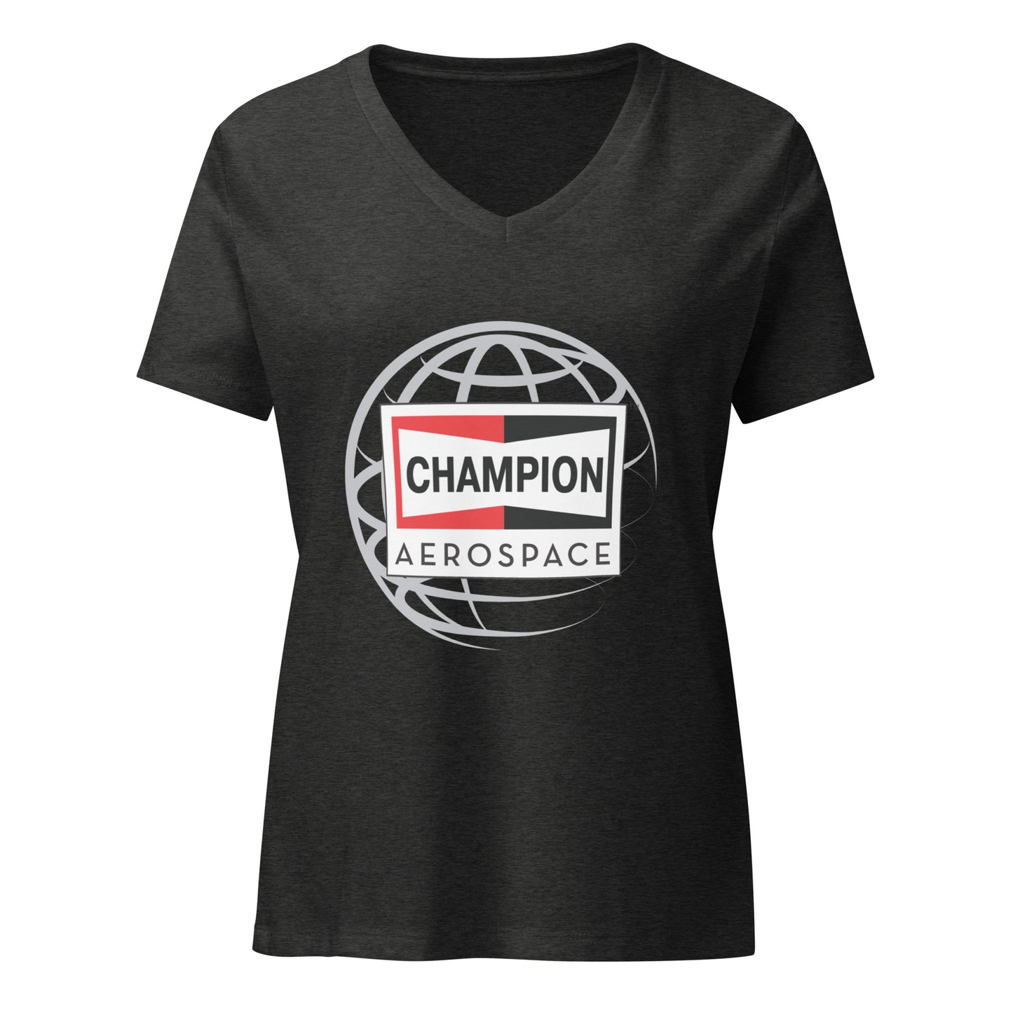Champion Aerospace Vertical Logo Women’s Relaxed V-Neck T-shirt