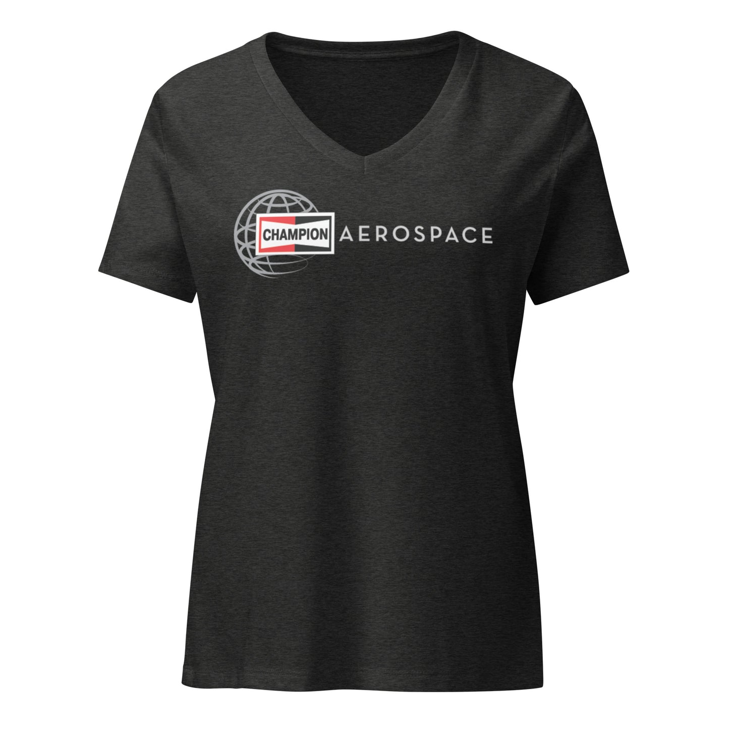 Champion Aerospace Vertical Logo Women’s Relaxed V-Neck T-shirt