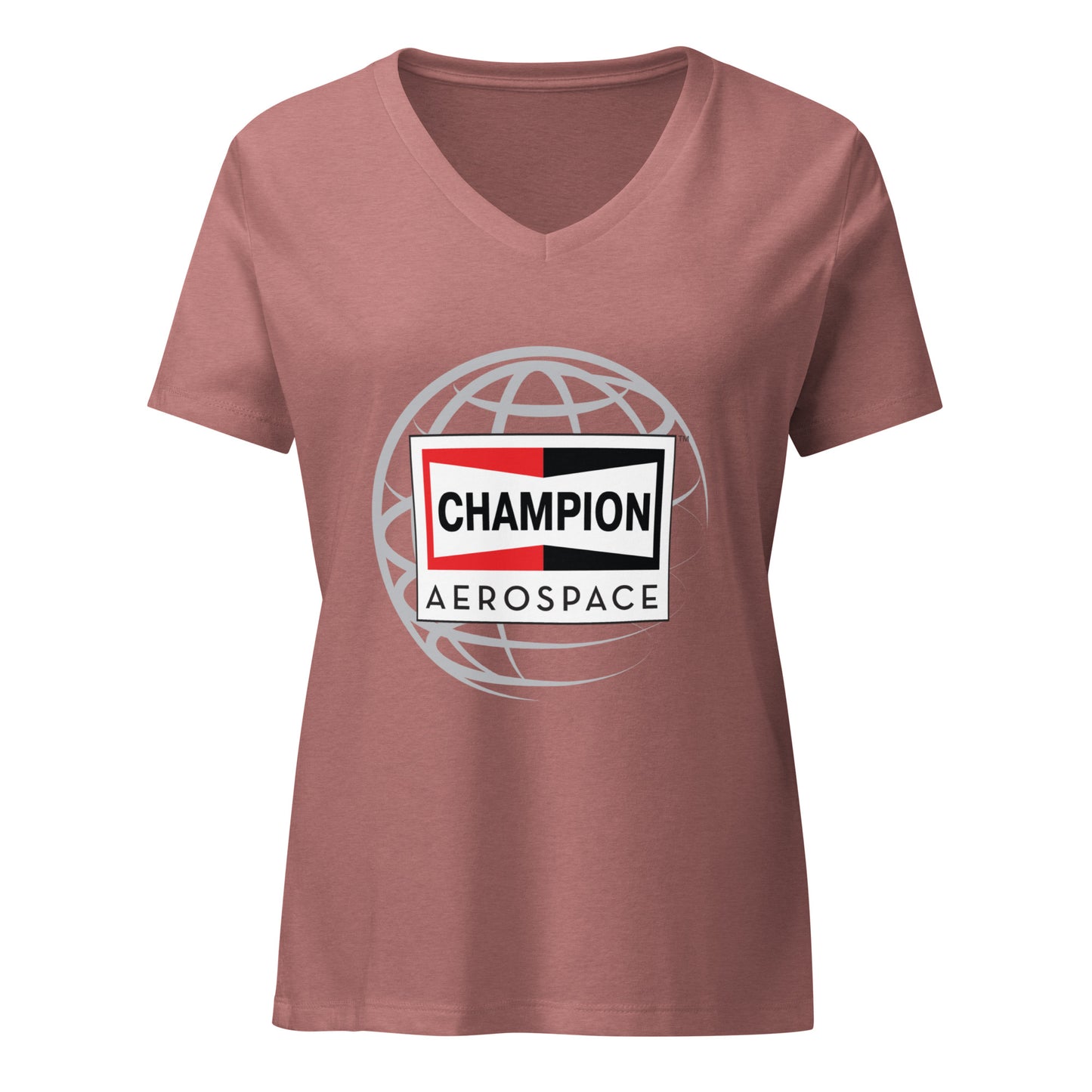 Champion Aerospace Vertical Logo Women’s Relaxed V-Neck T-shirt