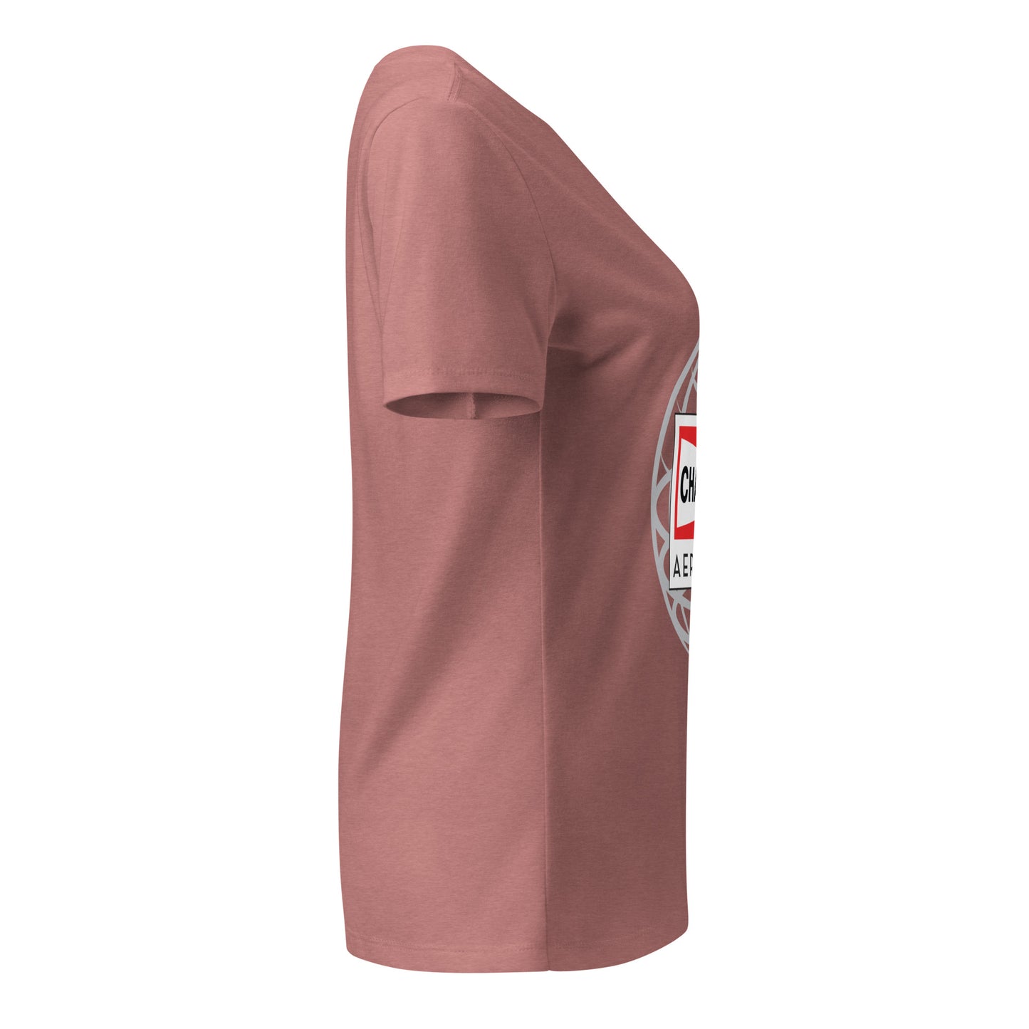 Champion Aerospace Vertical Logo Women’s Relaxed V-Neck T-shirt