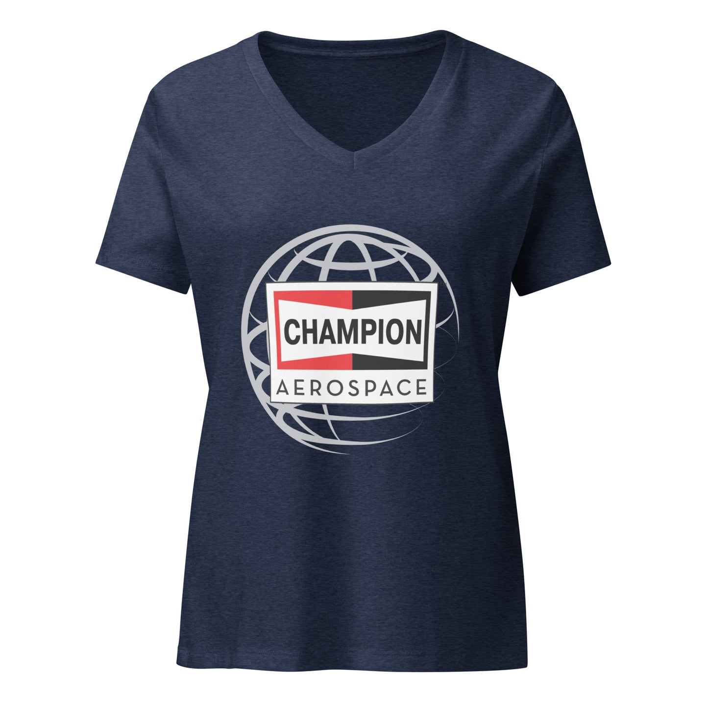 Champion Aerospace Vertical Logo Women’s Relaxed V-Neck T-shirt
