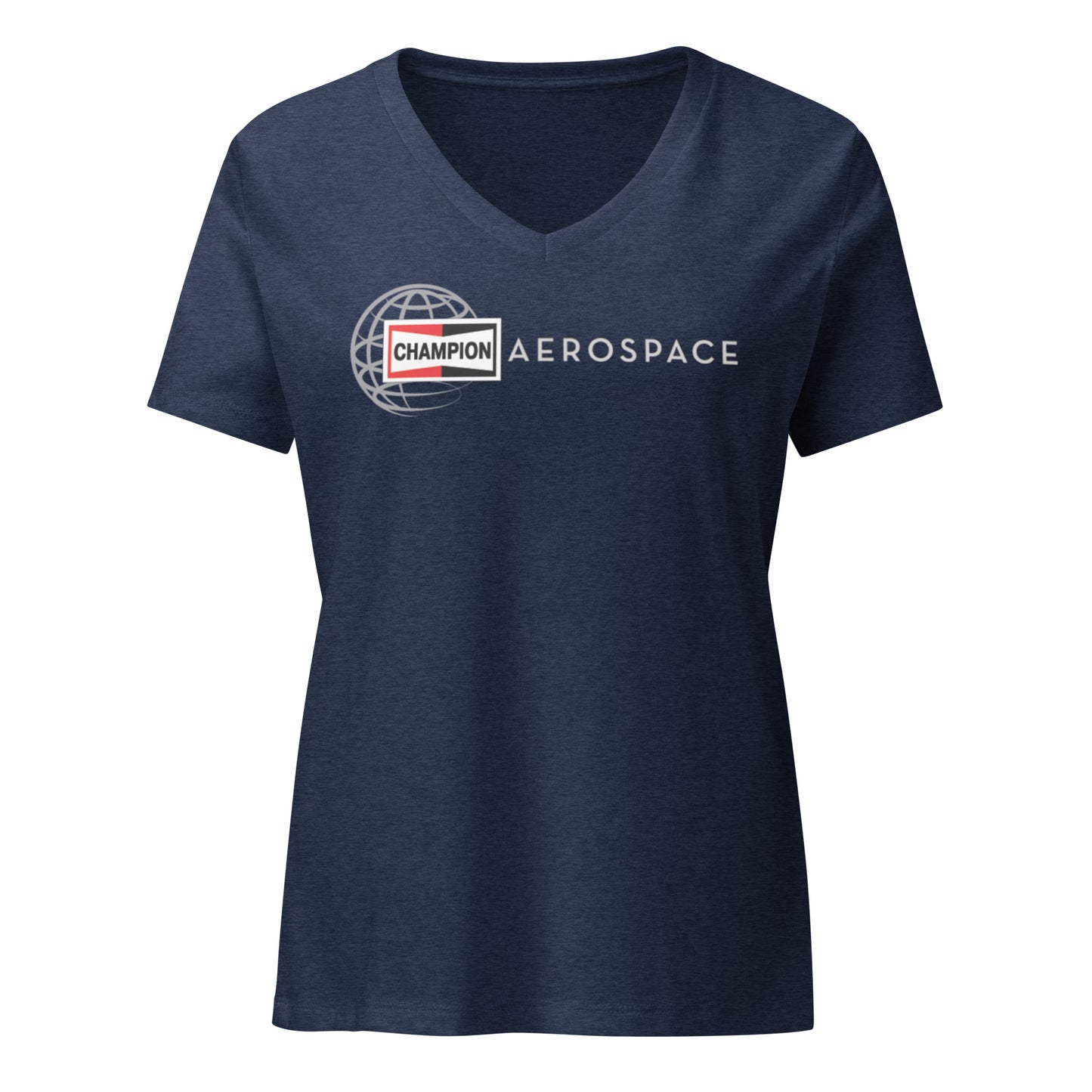 Champion Aerospace Vertical Logo Women’s Relaxed V-Neck T-shirt