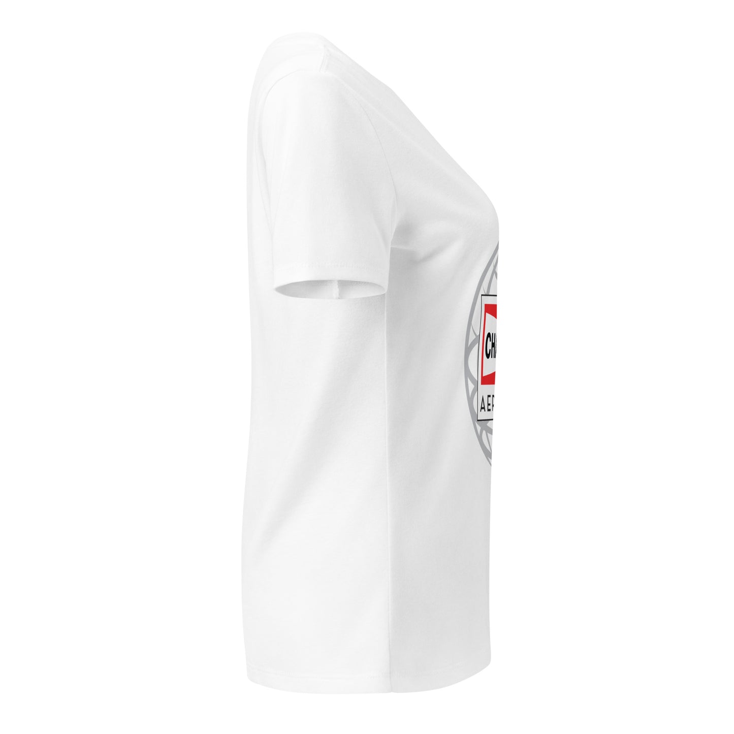 Champion Aerospace Vertical Logo Women’s Relaxed V-Neck T-shirt
