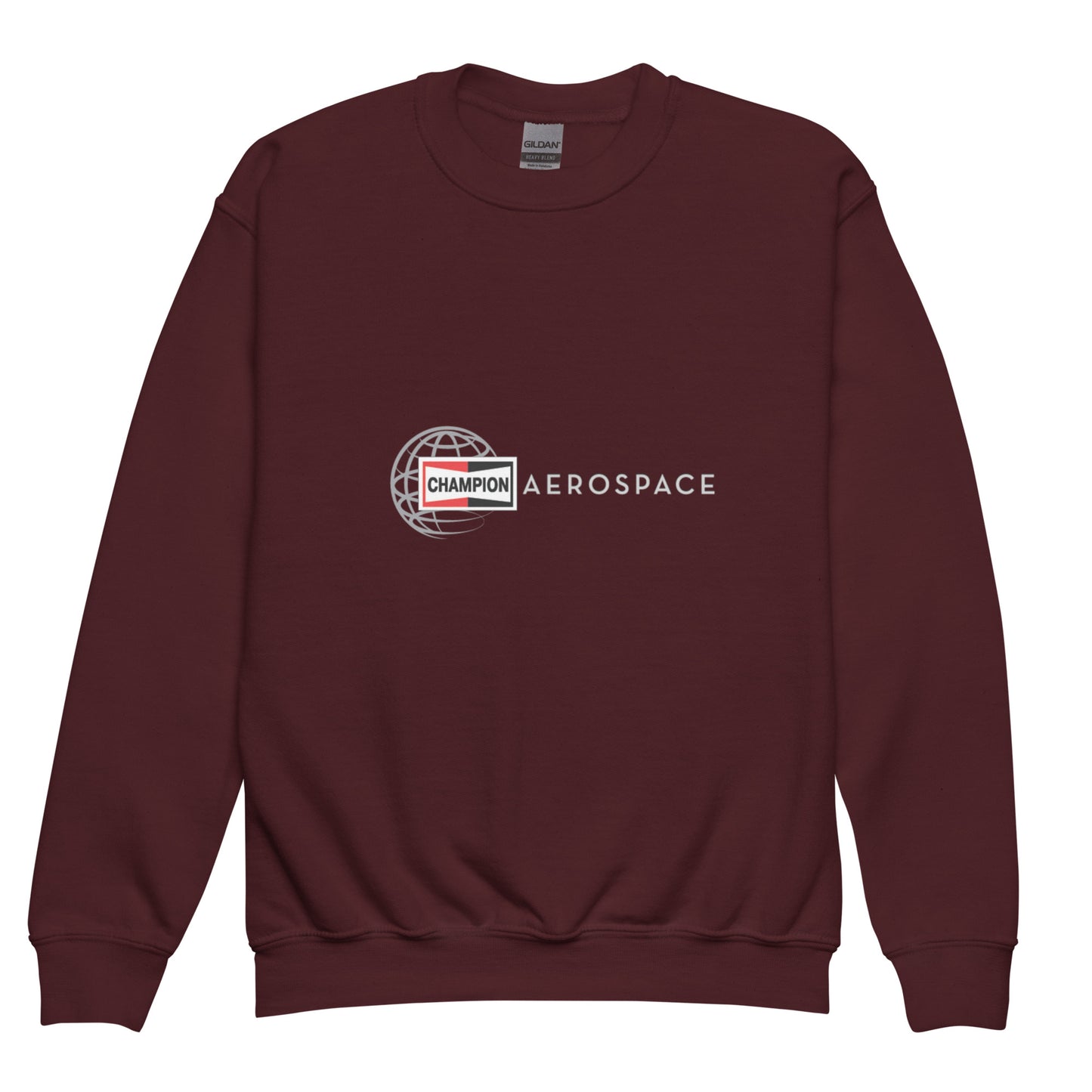 Champion Aerospace Logo Youth Crewneck Sweatshirt