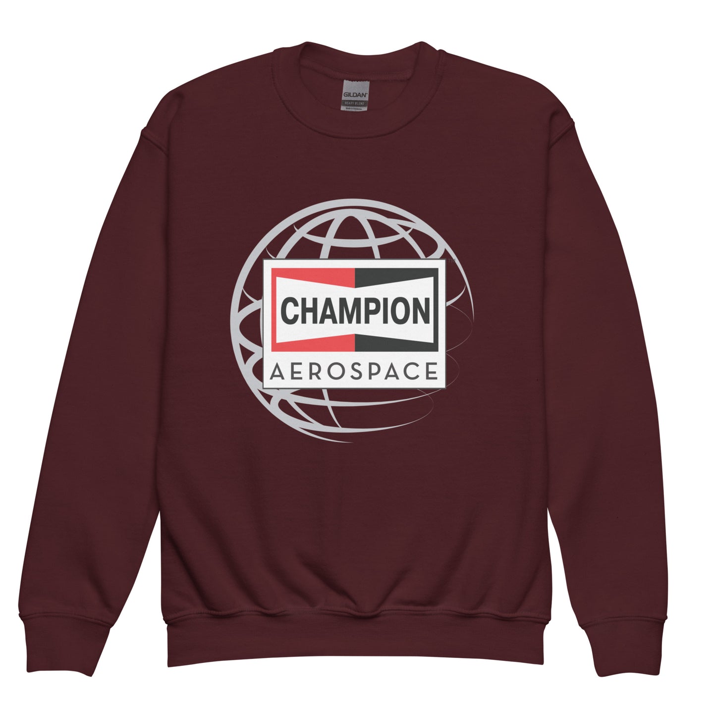 Champion Aerospace Vertical Logo Youth Crewneck Sweatshirt