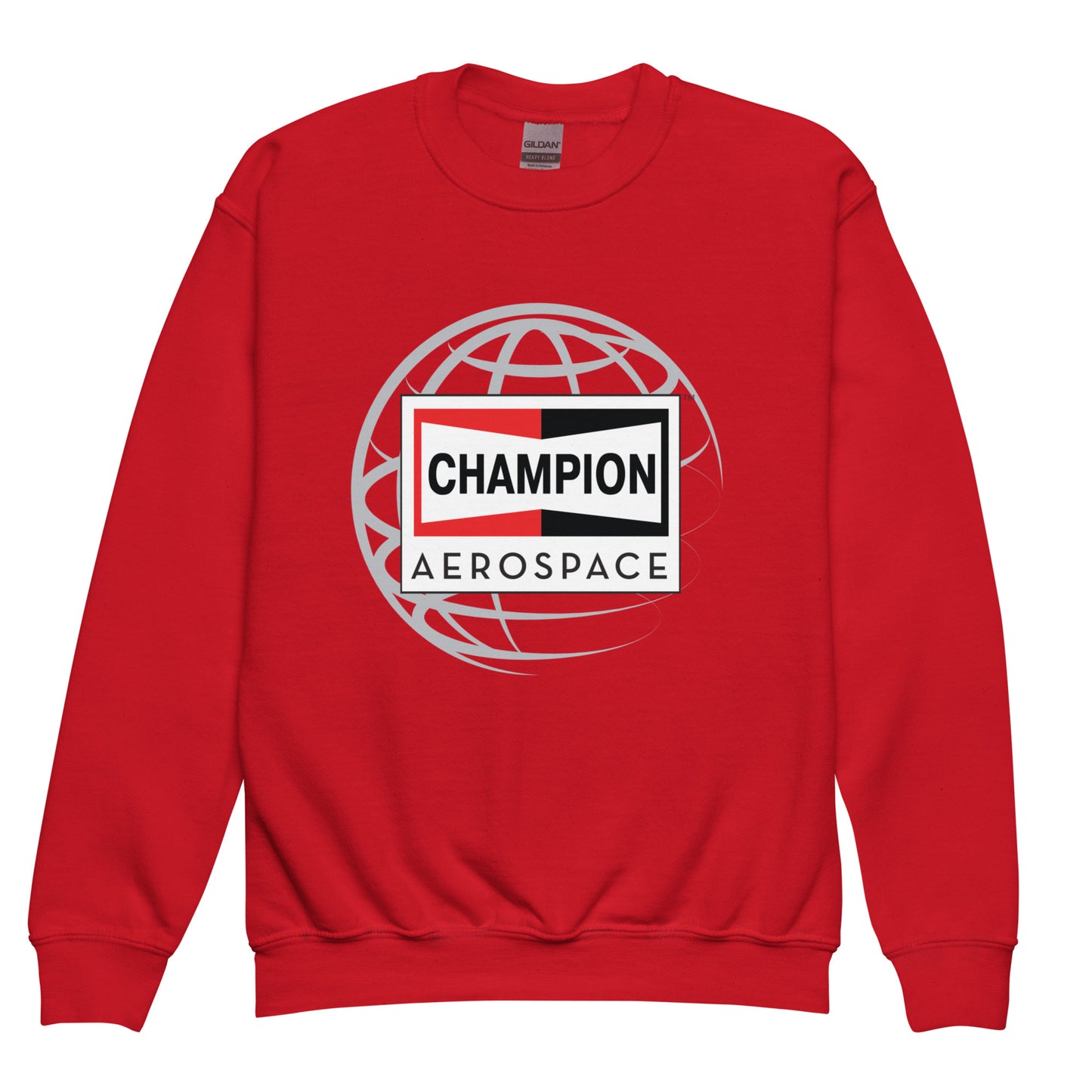 Champion Aerospace Vertical Logo Youth Crewneck Sweatshirt