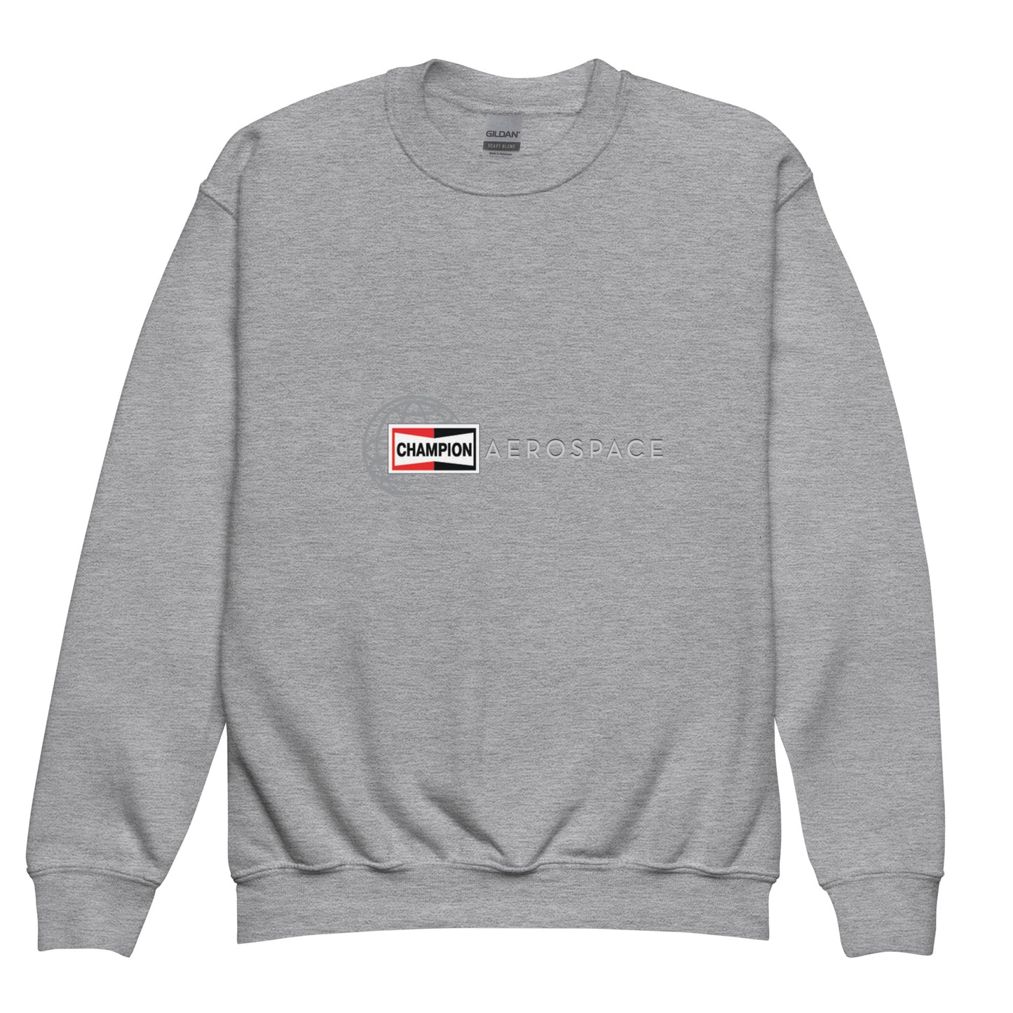 Champion Aerospace Logo Youth Crewneck Sweatshirt